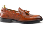 Load image into Gallery viewer, Men’s Tan Genuine Leather Formal Tassel Loafers Dress Shoes - Feetique Footwea