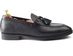 Load image into Gallery viewer, Men’s black Genuine Leather Formal Tassel Loafers Dress Shoes - Feetique Footwea