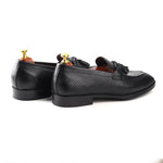 Load image into Gallery viewer, Men’s black Genuine Leather Formal Tassel Loafers Dress Shoes - Feetique Footwea