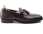 Load image into Gallery viewer, Men’s wine Genuine Leather Formal Tassel Loafers Dress Shoes - Feetique Footwea