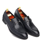 Load image into Gallery viewer, Men's Black Crust Leather Formal Loafers Dress Shoe, Business & Casual Wear - Feetique Footwea