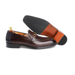 Load image into Gallery viewer, Men's Brown Crust Leather Formal Loafers Dress Shoe, Business & Casual Wear - Feetique Footwea