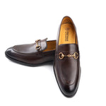 Load image into Gallery viewer, Men's Brown Crust Leather Formal Loafers Dress Shoe, Business & Casual Wear - Feetique Footwea