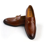 Load image into Gallery viewer, Men's Tan Crust Leather Formal Loafers Dress Shoe, Business & Casual Wear - Feetique Footwea