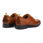 Load image into Gallery viewer, mens brown leather toe-wing brogue derby dress shoe, office & casual party wear - Feetique Footwea