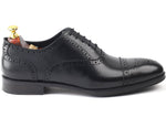 Load image into Gallery viewer, mens black leather brogue oxford dress shoe, office & formal party wear - Feetique Footwea