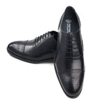 Load image into Gallery viewer, mens black leather brogue oxford dress shoe, office & formal party wear - Feetique Footwea