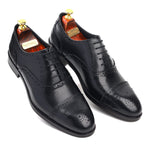 Load image into Gallery viewer, mens black leather brogue oxford dress shoe, office & formal party wear - Feetique Footwea