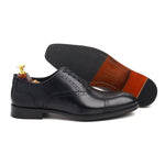 Load image into Gallery viewer, mens black leather brogue oxford dress shoe, office & formal party wear - Feetique Footwea