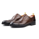 Load image into Gallery viewer, mens brown leather brogue oxford dress shoe, office & formal party wear - Feetique Footwea