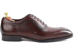 Load image into Gallery viewer, Men crust leather semi brogue oxford shoes maroon, office & casual party wear - Feetique Footwea