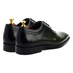 Load image into Gallery viewer, Men crust leather semi brogue oxford shoes green, office & casual party wear - Feetique Footwea