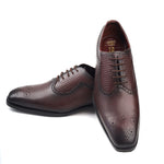 Load image into Gallery viewer, Mens maroon crust leather dress oxford shoes, office & casual party wear men Leather shoes Feetique Footwea