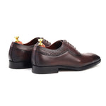 Load image into Gallery viewer, Mens maroon crust leather dress oxford shoes, office & casual party wear men Leather shoes Feetique Footwea