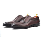 Load image into Gallery viewer, Mens maroon crust leather dress oxford shoes, office & casual party wear men Leather shoes Feetique Footwea