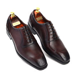 Load image into Gallery viewer, Men maroon crust leather formal dress shoes, business and casual party wear maroon leather men shoe Feetique Footwea