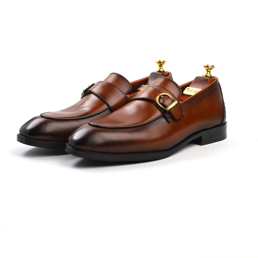 Mens crust leather formal loafer shoe, business & casual party wear shoe