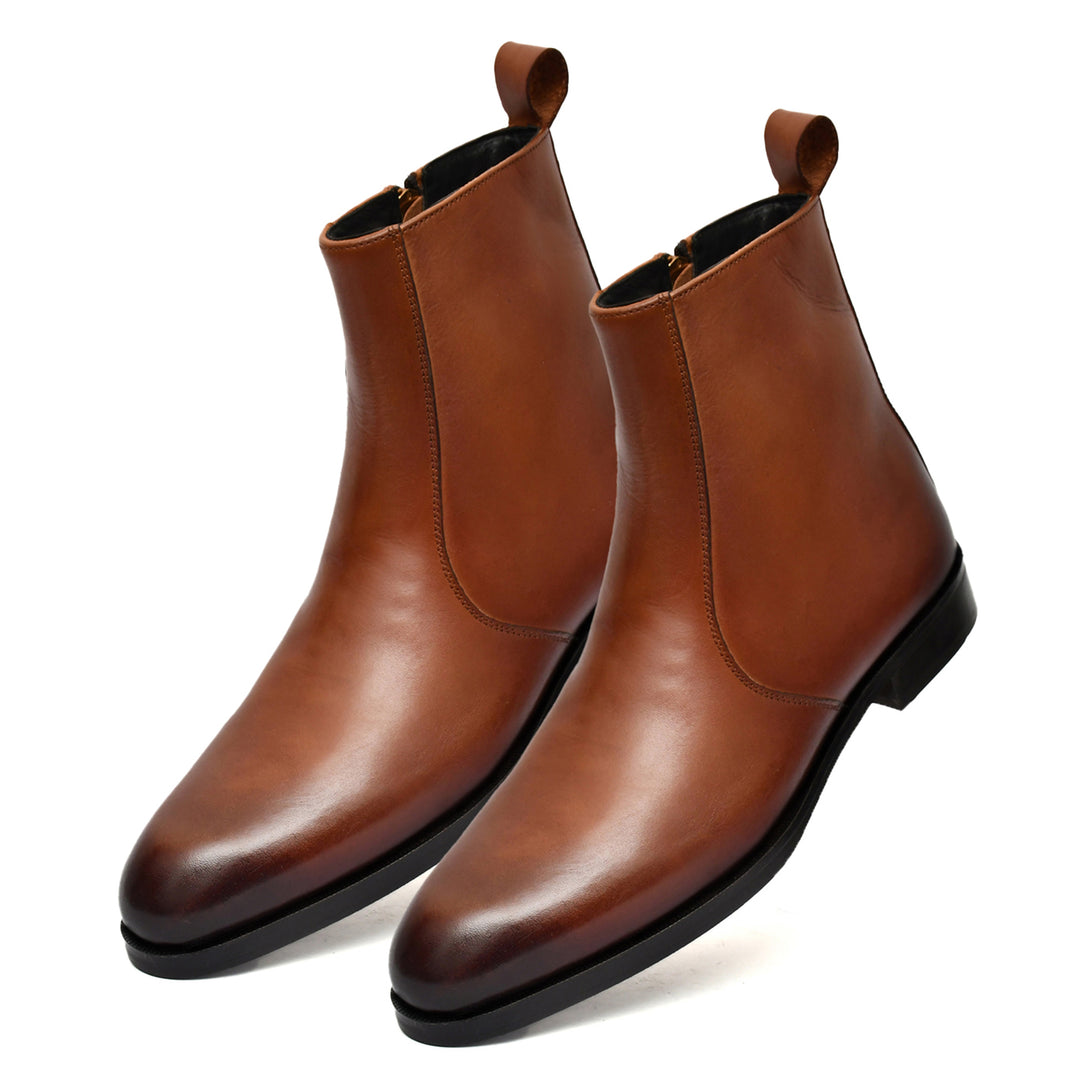 Feetique Men's Genuine Crust Leather Boot, Casual Round Boots For Men - Feetique Footwea