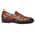 Load image into Gallery viewer, Genuine Leather Peshawari Sandals Cross Strap For Men - Feetique Footwea
