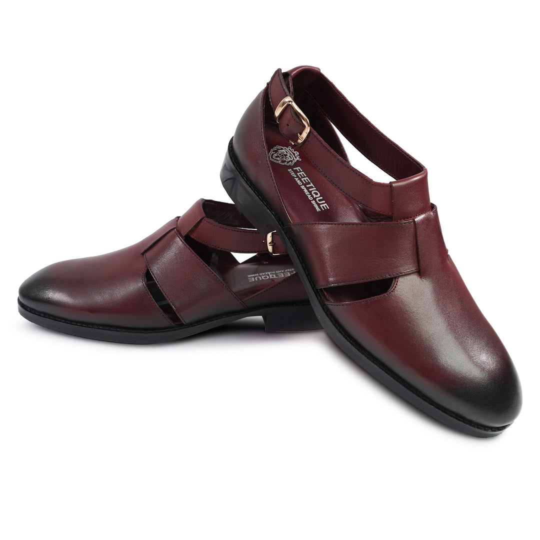 Genuine Leather Peshawari Sandals Cross Strap For Men