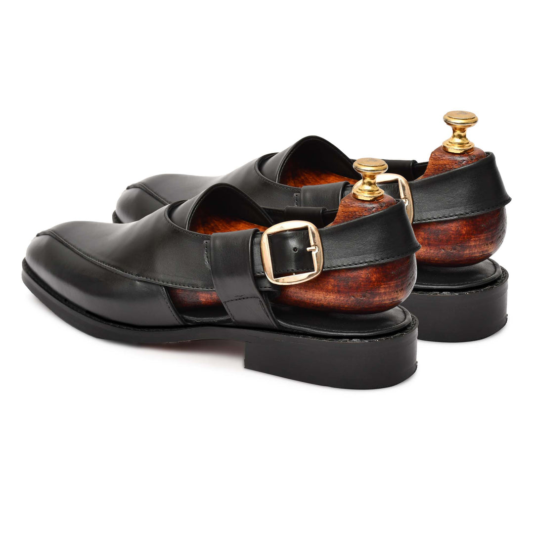 Men's Genuine Leather Unique Design Peshawari Sandals Shoes - Feetique Footwea