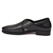 Men's Genuine Leather Unique Design Black Color Peshawari Sandals Shoes - Feetique Footwea