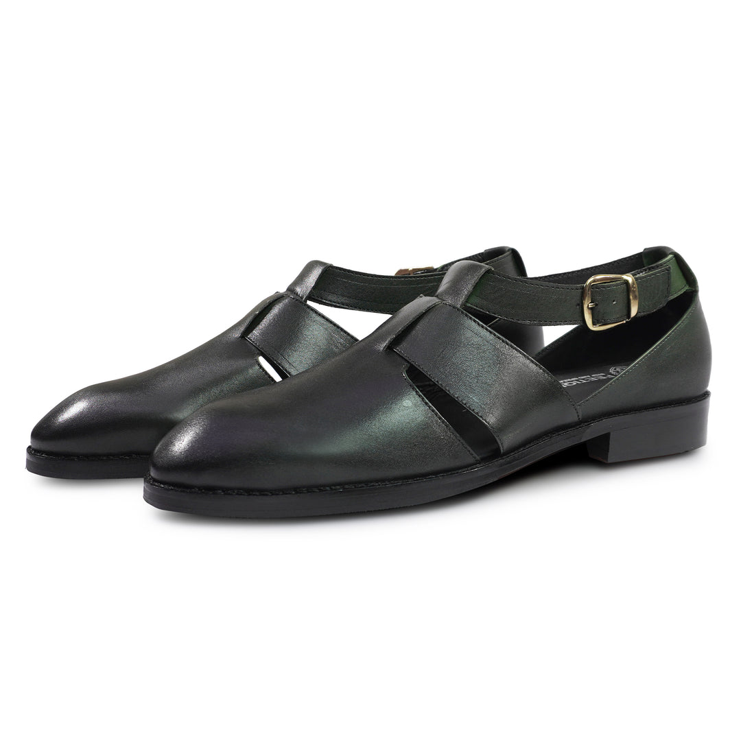 Genuine Leather Peshawari Sandals Cross Strap For Men