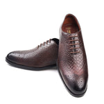 Load image into Gallery viewer, Men’s Wine Whole cut, Crust Leather Formal shoes, Business &amp; Casual Wear - Feetique Footwea
