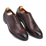 Load image into Gallery viewer, Men’s Wine Whole cut, Crust Leather Formal shoes, Business &amp; Casual Wear - Feetique Footwea

