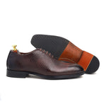 Load image into Gallery viewer, Men’s Wine Whole cut, Crust Leather Formal shoes, Business &amp; Casual Wear - Feetique Footwea
