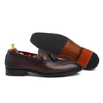 Load image into Gallery viewer, Men’s wine Genuine Leather Formal Tassel Loafers Dress Shoes - Feetique Footwea
