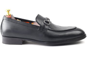 Men's Black Crust Leather Formal Loafers Dress Shoe, Business & Casual Wear - Feetique Footwea