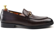 Men's Brown Crust Leather Formal Loafers Dress Shoe, Business & Casual Wear - Feetique Footwea