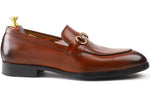 Load image into Gallery viewer, Men&#39;s Tan Crust Leather Formal Loafers Dress Shoe, Business &amp; Casual Wear - Feetique Footwea
