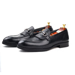 Load image into Gallery viewer, Men’s Black genuine leather formal loafer shoes, Business &amp; Casual Wear - Feetique Footwea
