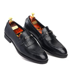 Load image into Gallery viewer, Men’s Black genuine leather formal loafer shoes, Business &amp; Casual Wear - Feetique Footwea
