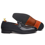 Load image into Gallery viewer, Men’s Black genuine leather formal loafer shoes, Business &amp; Casual Wear - Feetique Footwea
