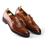 Load image into Gallery viewer, Men’s Tan genuine leather formal loafer shoes, Business &amp; Casual Wear - Feetique Footwea
