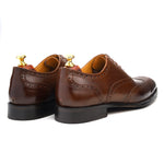 Load image into Gallery viewer, mens brown leather toe wing brogue oxford dress shoe, office &amp; formal party wear - Feetique Footwea
