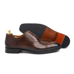 Load image into Gallery viewer, mens brown leather brogue oxford dress shoe, office &amp; formal party wear - Feetique Footwea
