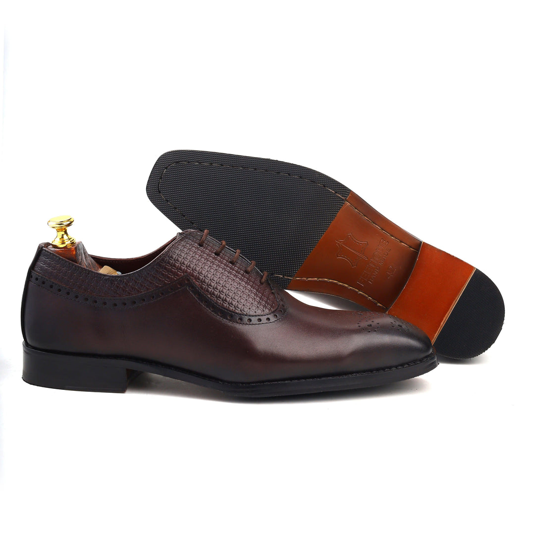 Mens maroon crust leather dress oxford shoes, office & casual party wear men Leather shoes Feetique Footwea 