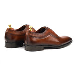 Load image into Gallery viewer, Mens tan crust leather dress oxford shoes, office &amp; casual party wear - Feetique Footwea
