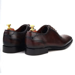 Load image into Gallery viewer, Men maroon crust leather formal dress shoes, business and casual party wear maroon leather men shoe Feetique Footwea 
