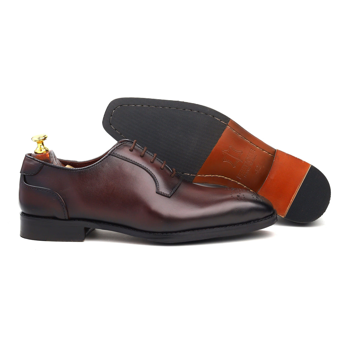 Men maroon crust leather formal dress shoes, business and casual party wear maroon leather men shoe Feetique Footwea 
